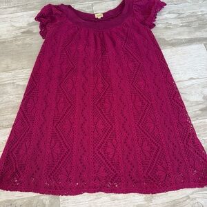 Ella Moss Purple Crochet Mini Dress Womens Size M